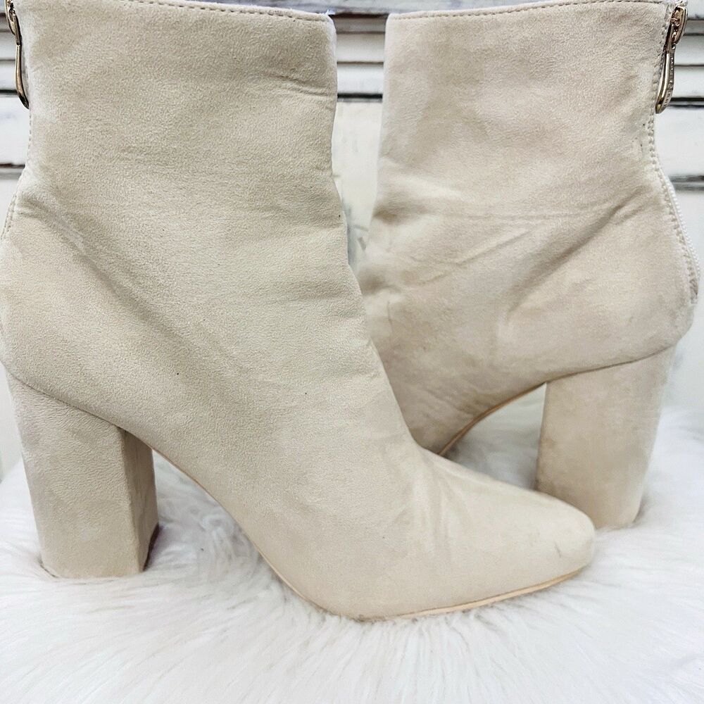 Cape Robbin Cream White Floral Embroidered Heeled Soft Suede Boots Size … - Picture 4 of 7